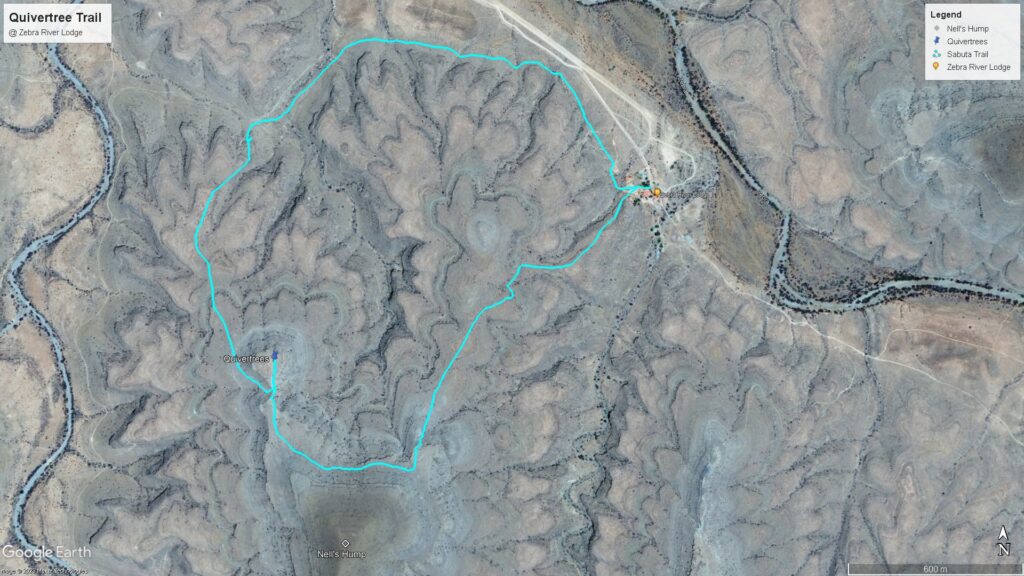 Map of Quivertree Trail at Zebra River Lodge