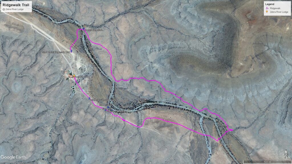 Map of Ridgewalk Trail at Zebra River Lodge