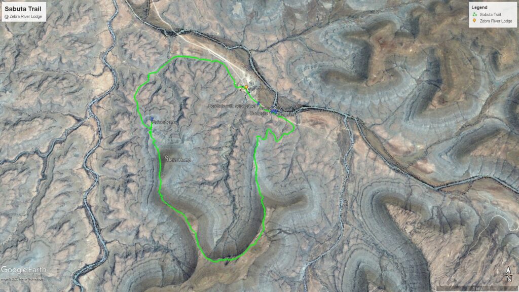 Map of Sabuta Trail at Zebra River Lodge